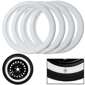 Omega Portawalls® Motorcycle Classic White Whitewall Inserts – Same Size Set (4 Pieces)