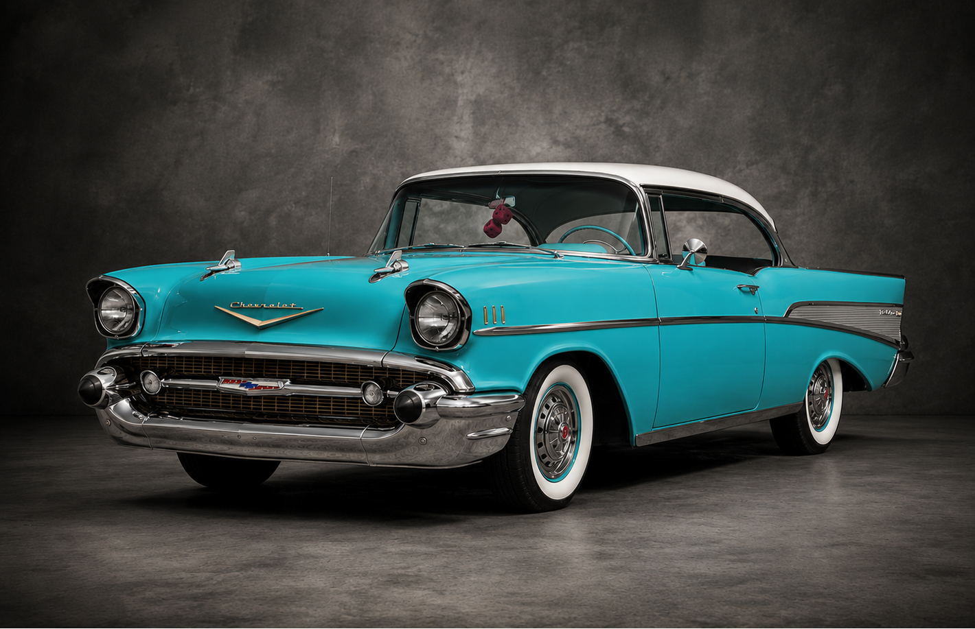 Collector car featuring premium whitewall tire inserts inspired by classic automotive design