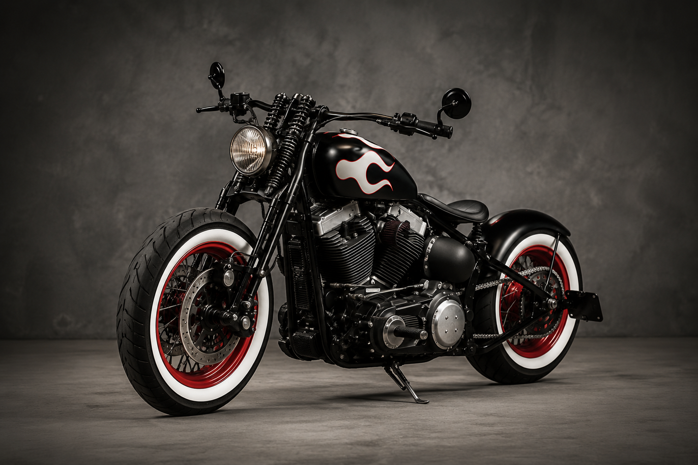 Whitewall styling inspired by vintage motorcycles