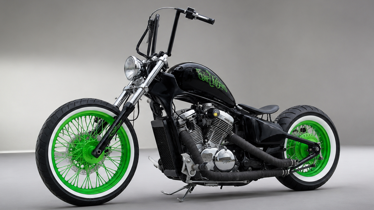 Motorcycle whitewall tire inserts inspired by traditional cruiser and bobber culture