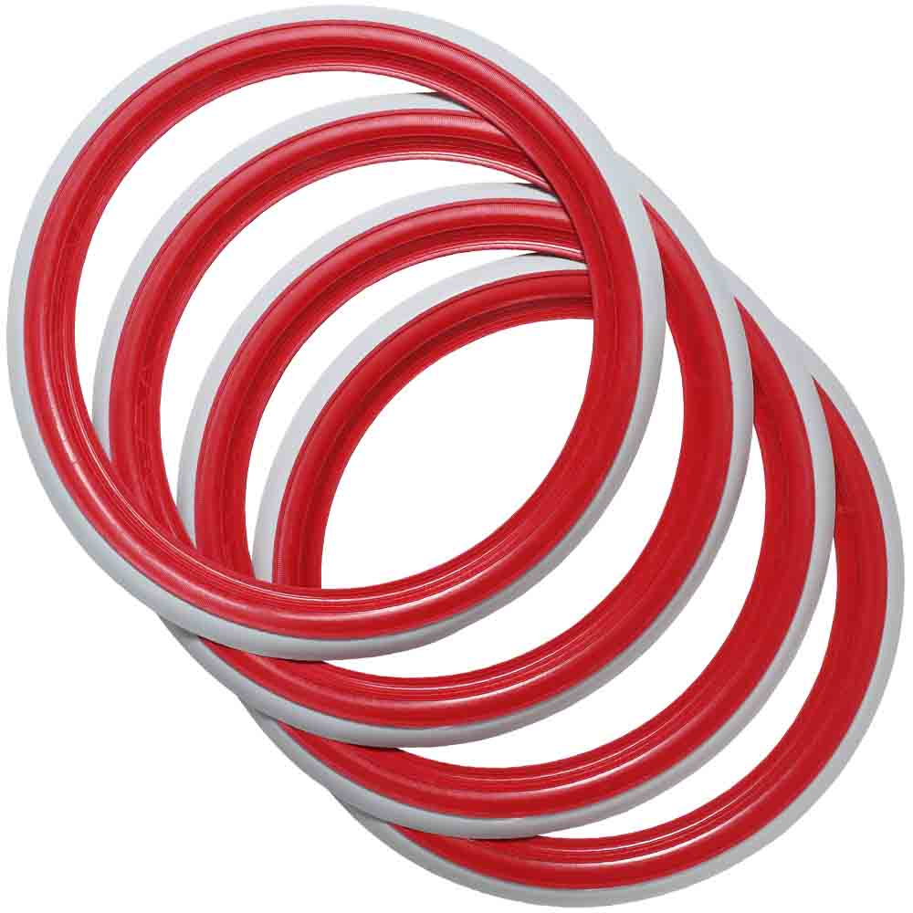 White wall tire trim inspired by traditional Atlas era motoring culture