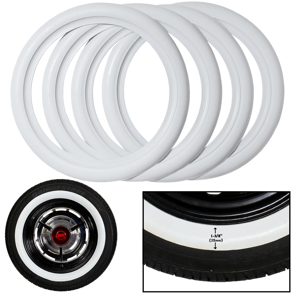 Removable whitewall tire insert for classic automobiles and vintage vehicle restoration projects