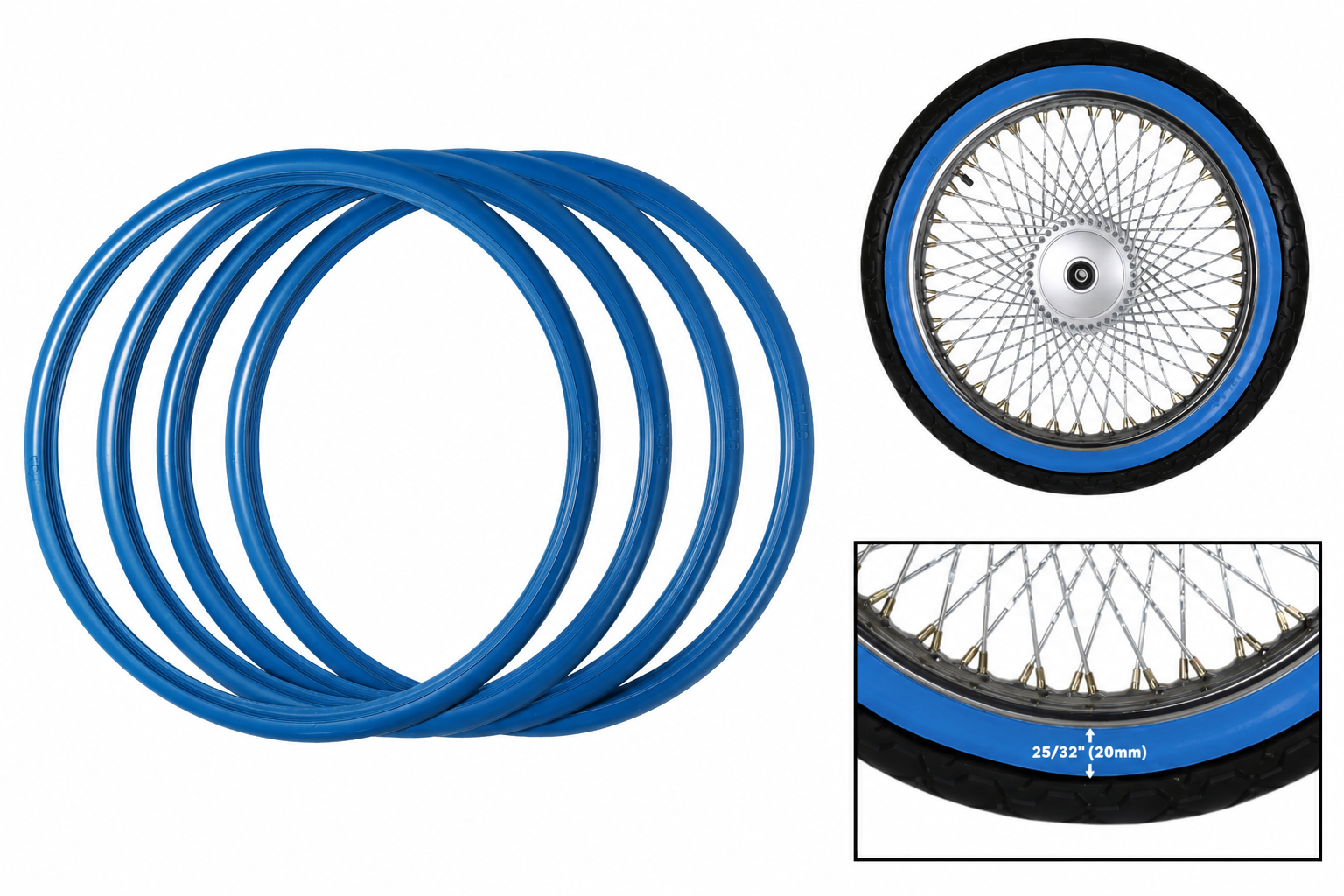 Whitewall trim for custom cruiser motorcycle projects