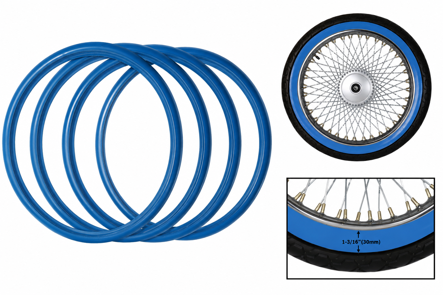 White wall styling accessory for motorcycle enthusiasts