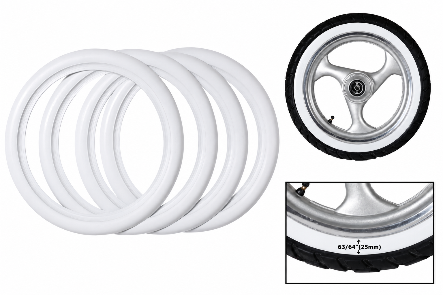 Whitewall accessory for custom motorcycle builders