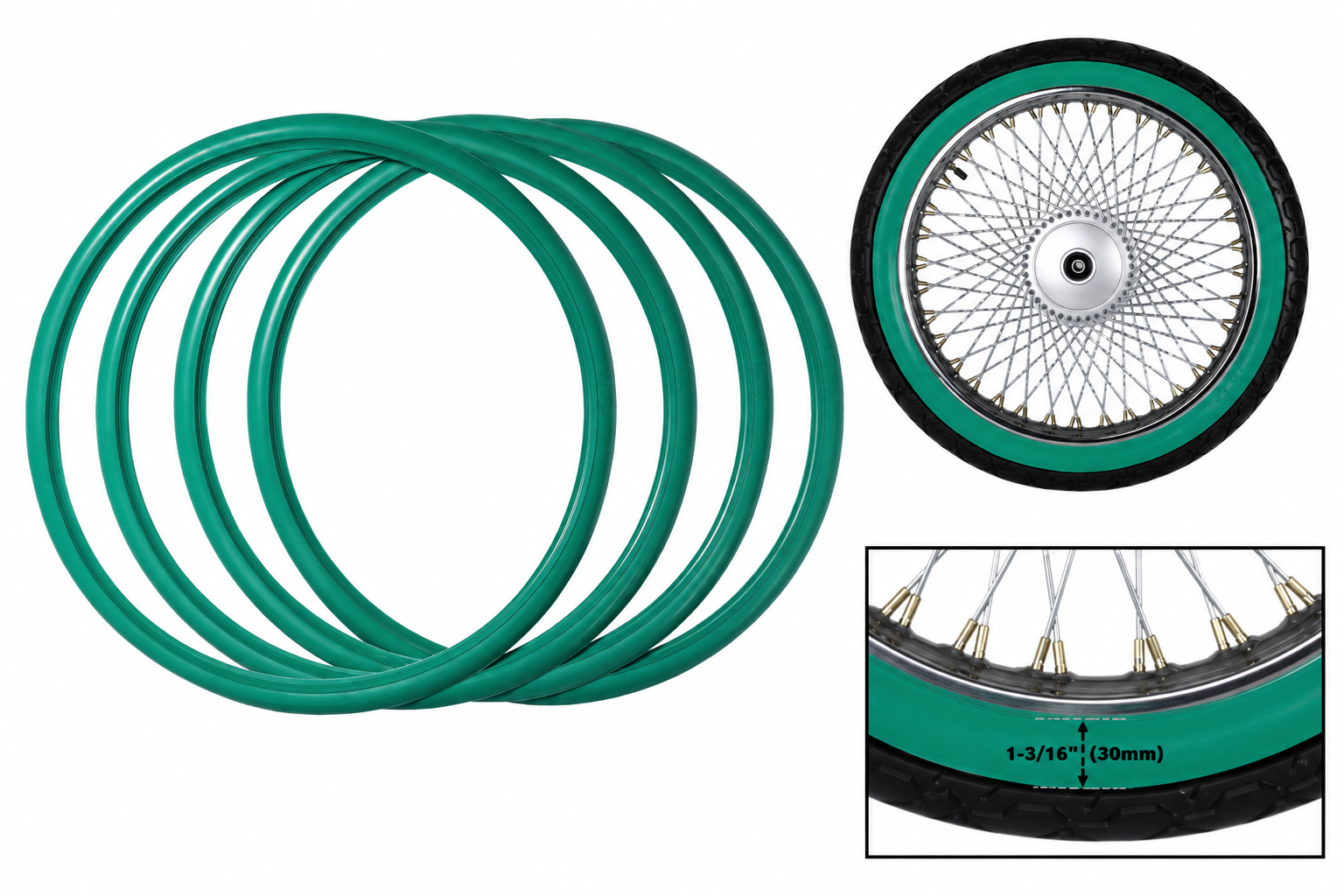 Tire trim preserving traditional motorcycle styling