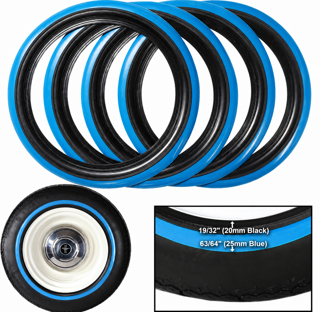 Tire accent insert for hot rods, customs and retro street machines