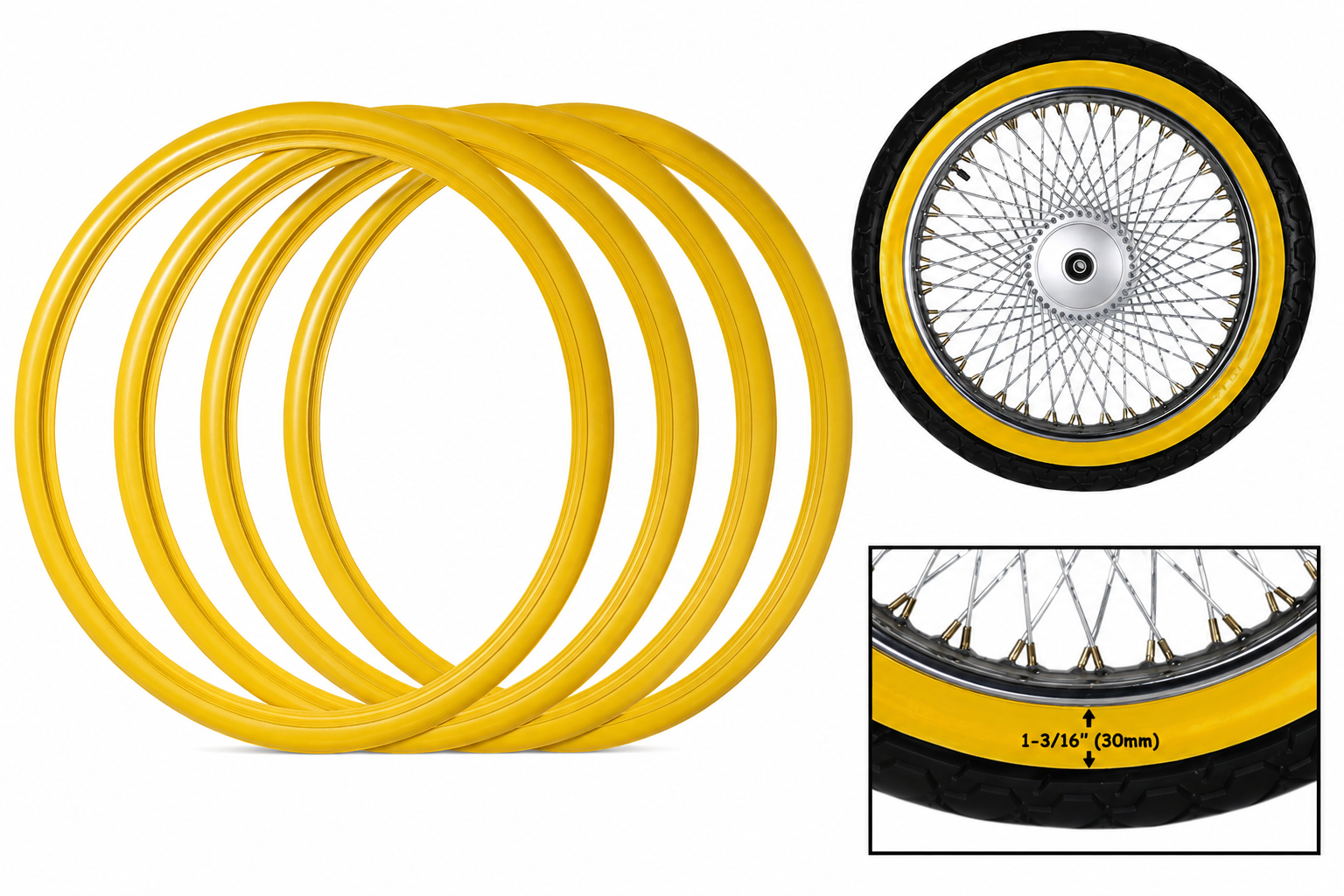 Tire trim for motorcycle restoration workshops