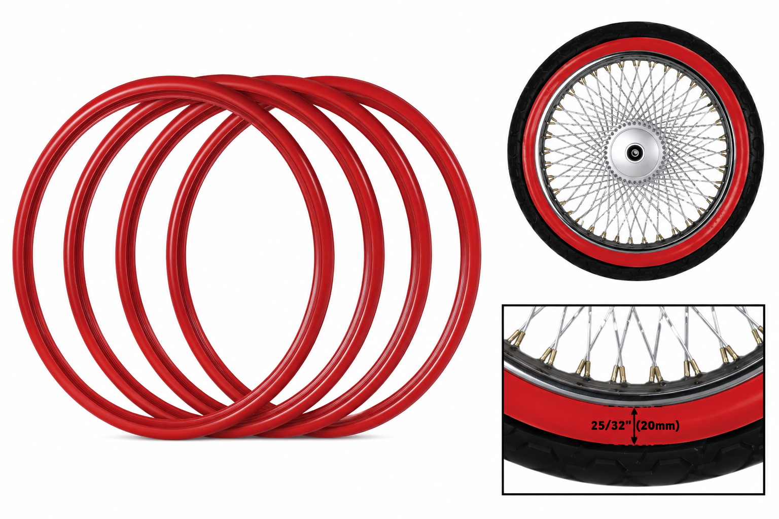 Tire accent insert for vintage motorcycle projects