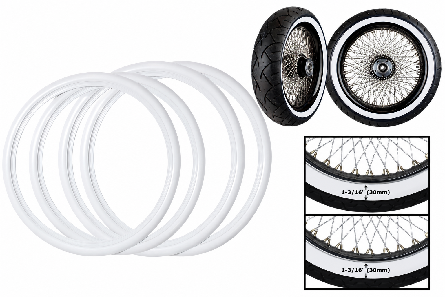 Tire enhancement accessory for classic motorcycles