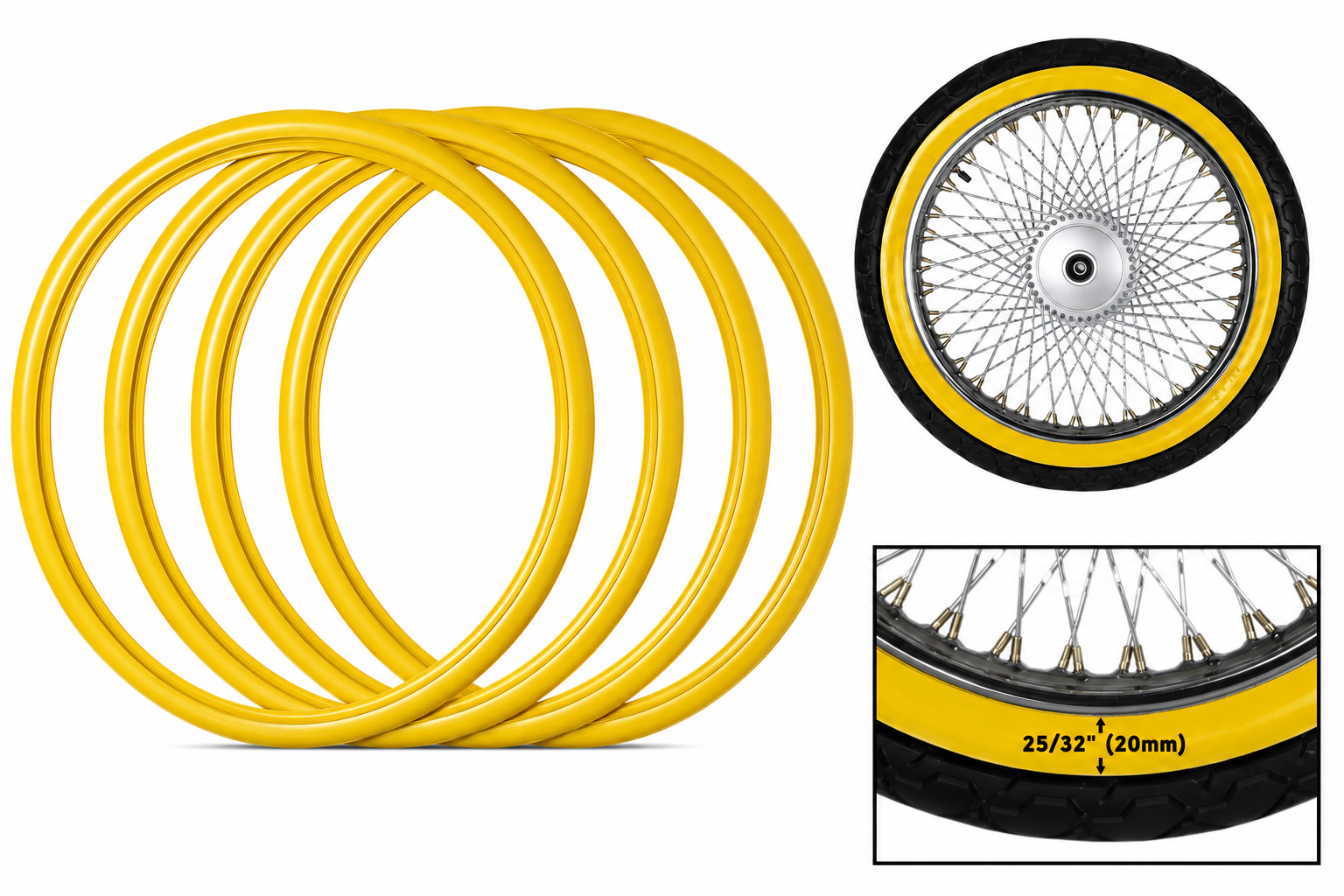 Whitewall accessory for touring motorcycles
