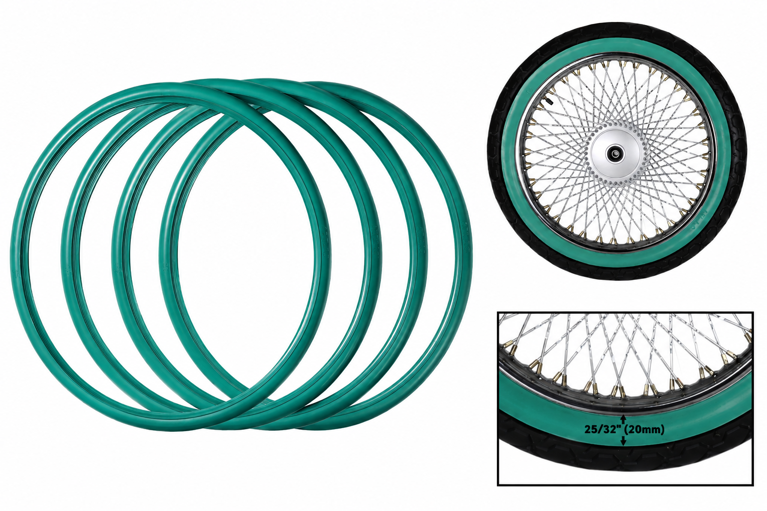 Whitewall insert inspired by classic motorcycle heritage