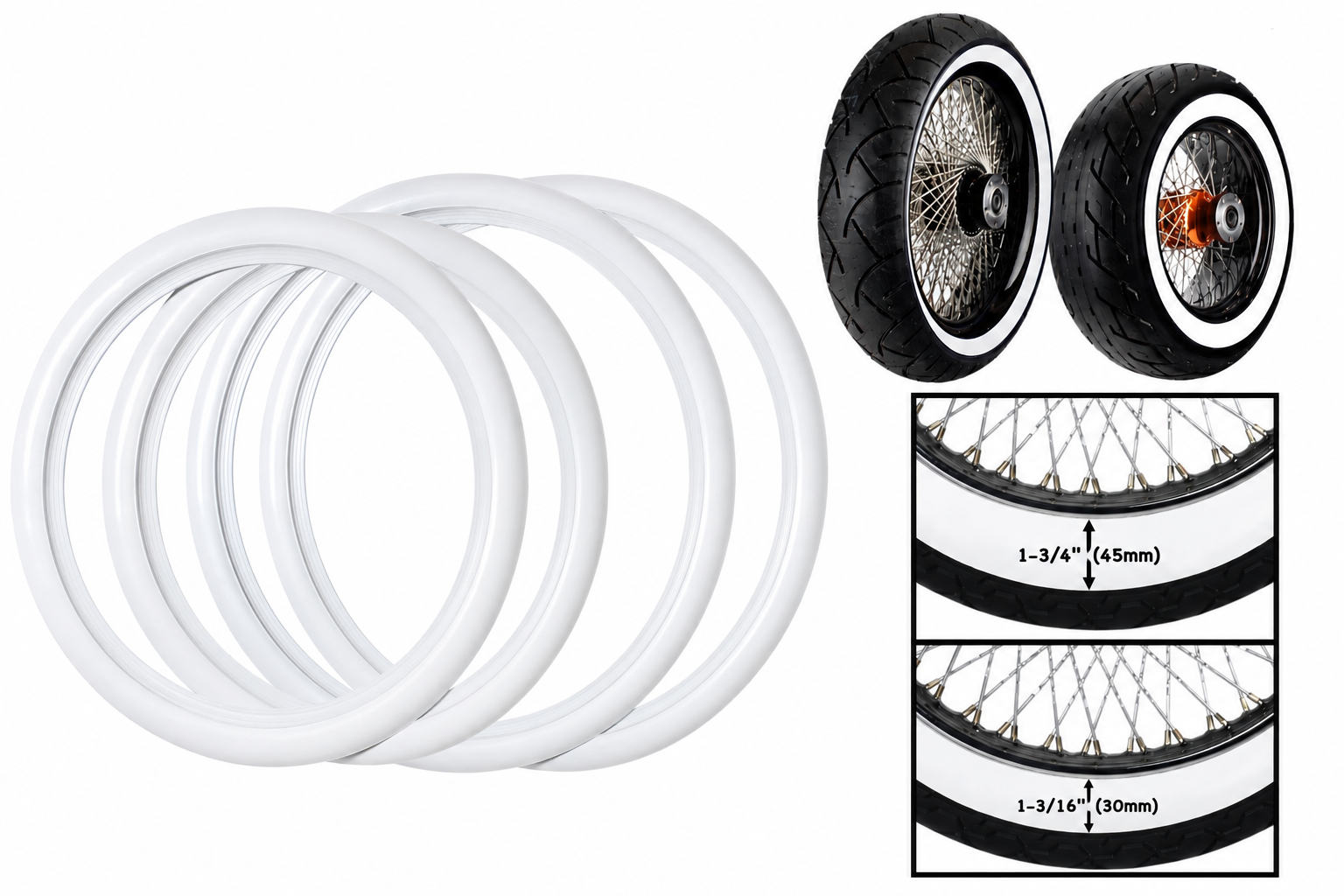Whitewall tire decoration accessory for vintage and collector vehicles