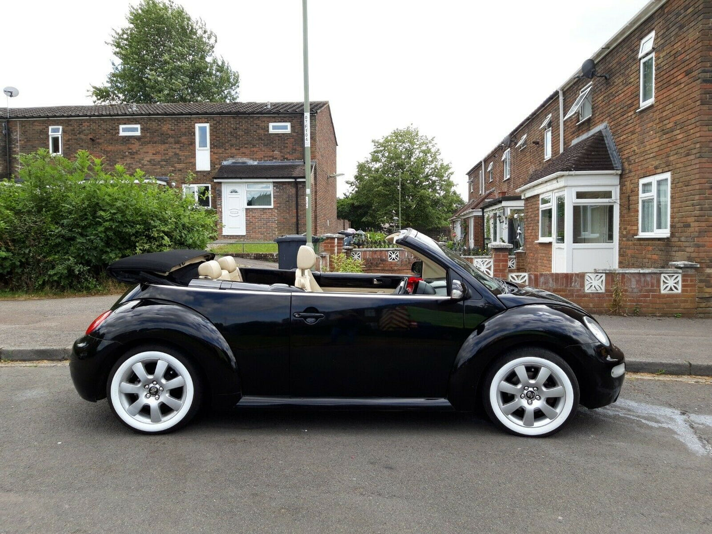 Real customer vehicle transformed using removable whitewall tire inserts